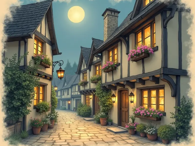Illustration des Traums: im Fachwerkhaus wohnen