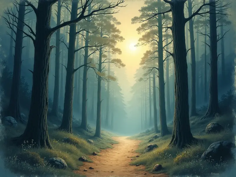 Illustration des Traums: sich im Schwarzwald verirren