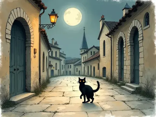 Schwarze Katze von links